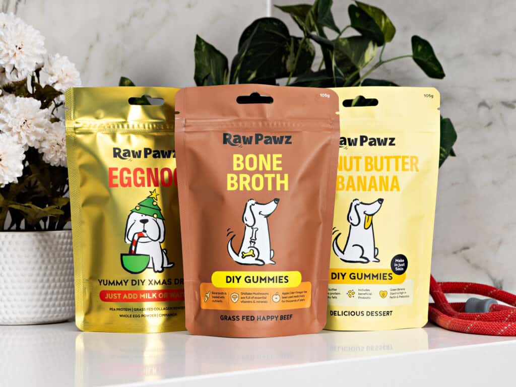 Flexible packaging designed for pet products by Ultra Labels.